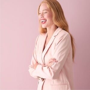 J.Crew Alfie Oversized Blazer Gramercy Twill Pink NWT Size 2 Style BK024
